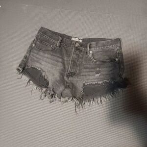 We The Free Charcoal Distressed Jean Shorts